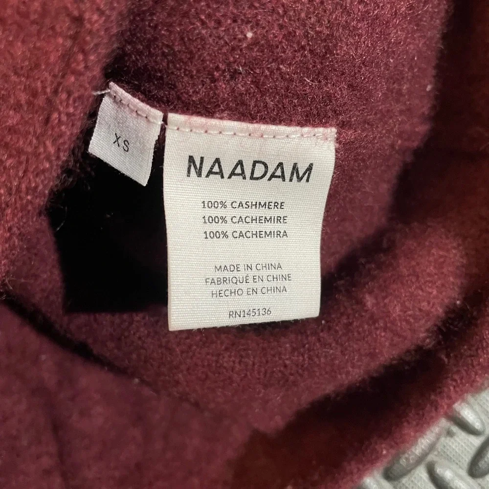 NAADAM 100% Cashmere Red Scoop Neck Pullover Sweater Women's Size XS‎